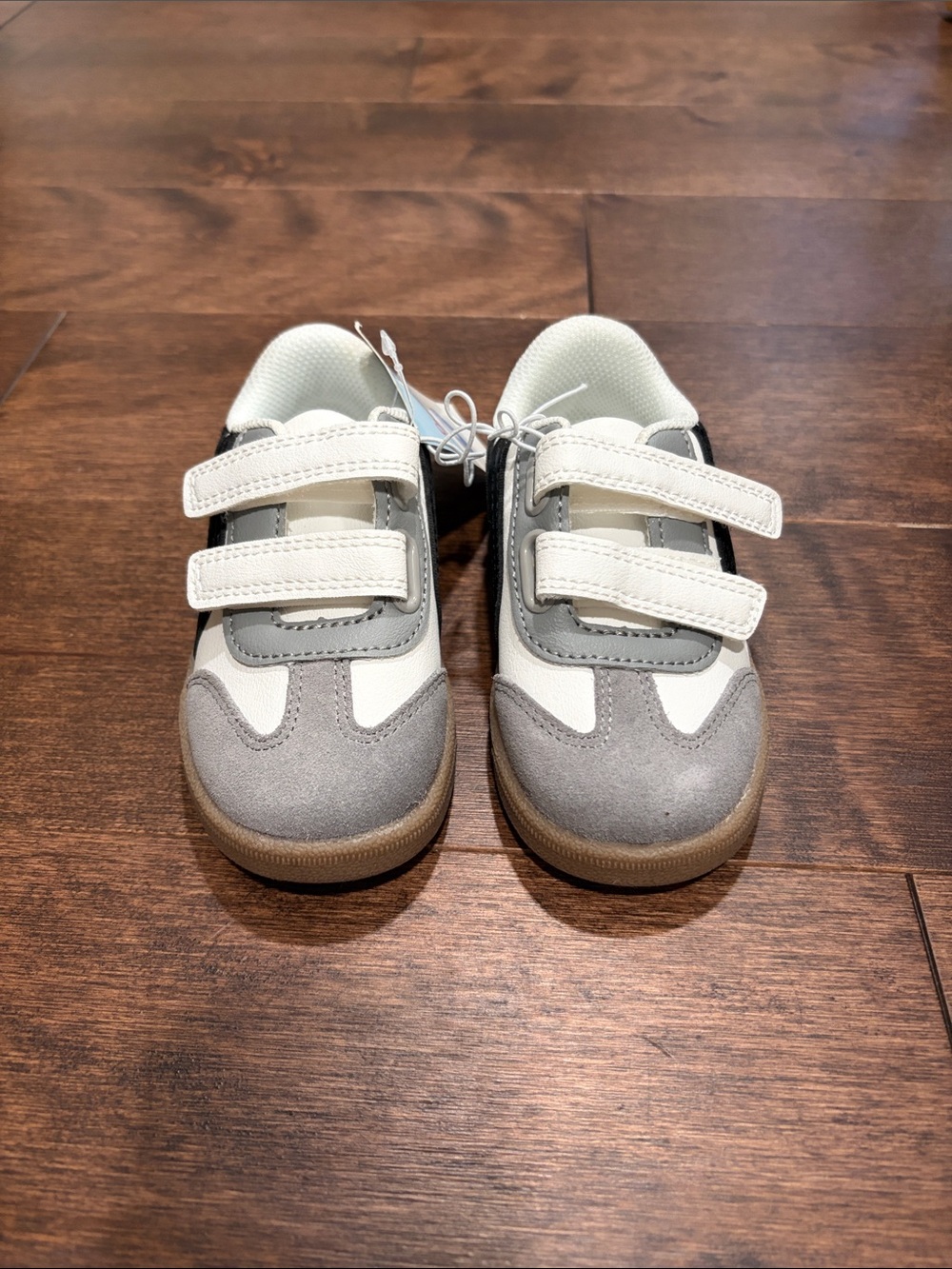 Cat & Jack White and Gray Kids Velcro Sneakers